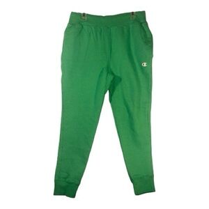 Vintage Champion Reverse Weave Green Sweatpants Size Large Wash Joggers Logo